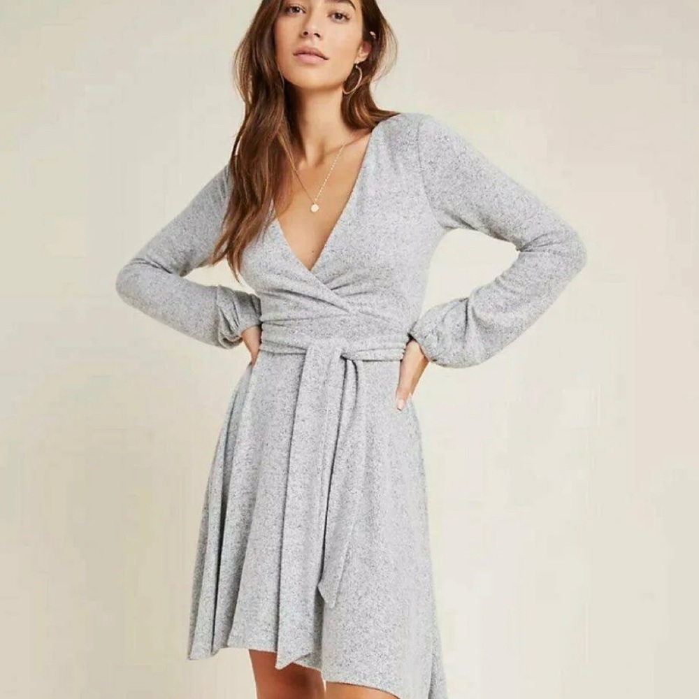 Anthropologie Saturday Sunday llya Hacci Mini Dress In Heather Gray